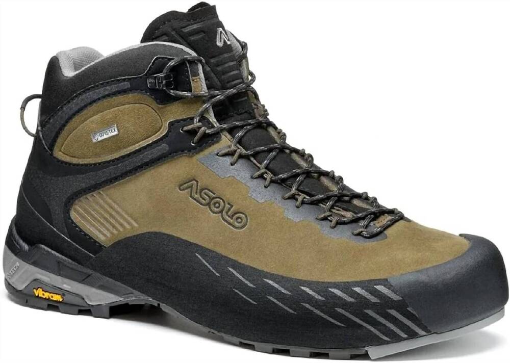 NEW ASOLO men's eldo mid leather shoes in truffle